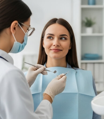 Women getting tooth pain treatment - Emergency dentist Leatherhead